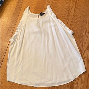 Rue 21 White Ruffled Tank Top